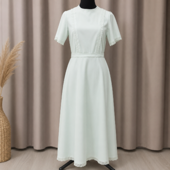 Vestido de Comunión a Medida - Gabardina de Seda con Broderie