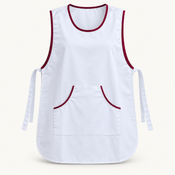 Poncho docente blanco universal con vivos