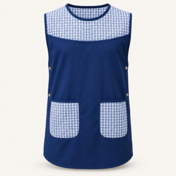 Poncho docente azul marino con broches laterales