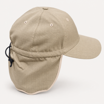 Gorro 5 gajos ajustable con tapanuca beige